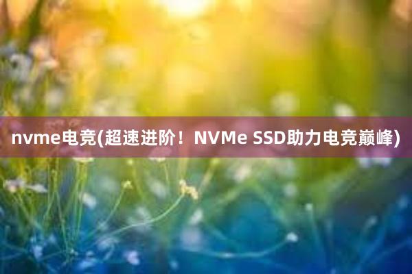 nvme电竞(超速进阶！NVMe SSD助力电竞巅峰)