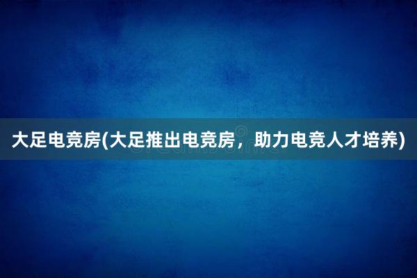 大足电竞房(大足推出电竞房，助力电竞人才培养)