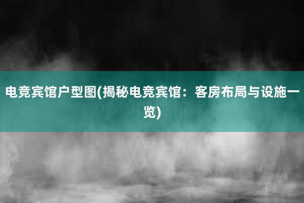 电竞宾馆户型图(揭秘电竞宾馆：客房布局与设施一览)