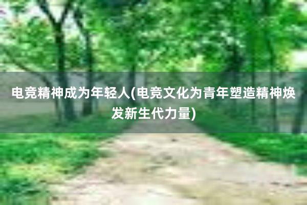 电竞精神成为年轻人(电竞文化为青年塑造精神焕发新生代力量)