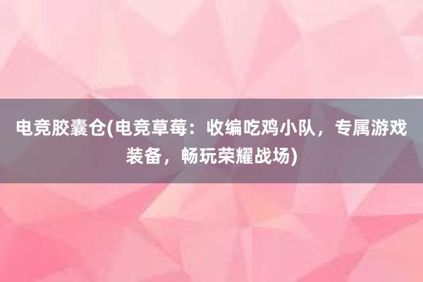 电竞胶囊仓(电竞草莓：收编吃鸡小队，专属游戏装备，畅玩荣耀战场)