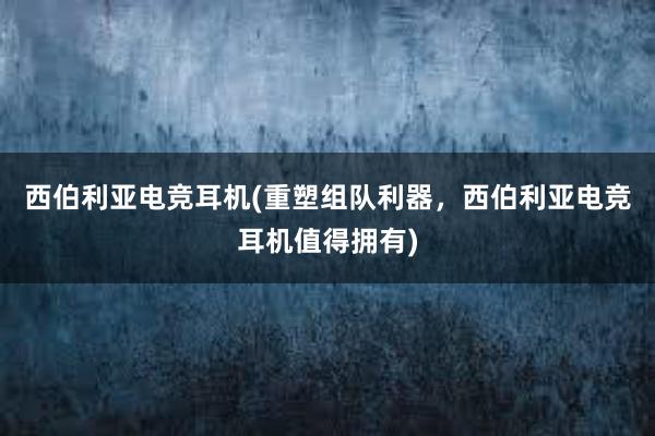 西伯利亚电竞耳机(重塑组队利器，西伯利亚电竞耳机值得拥有)