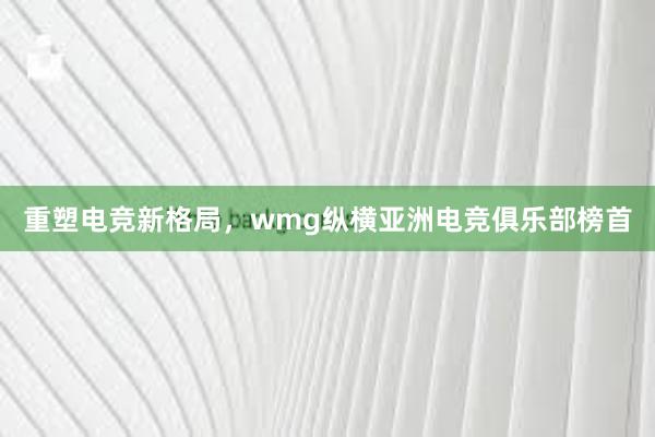 重塑电竞新格局，wmg纵横亚洲电竞俱乐部榜首