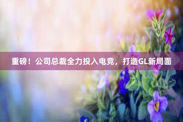 重磅！公司总裁全力投入电竞，打造GL新局面