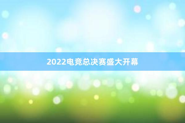 2022电竞总决赛盛大开幕