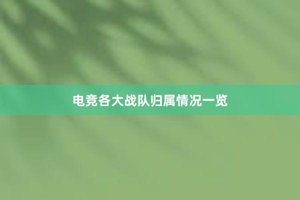 电竞各大战队归属情况一览