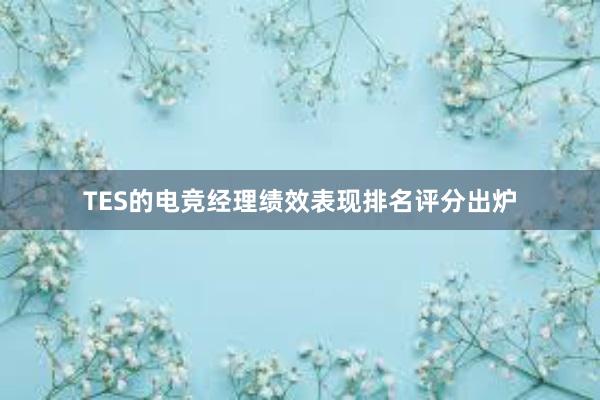 TES的电竞经理绩效表现排名评分出炉