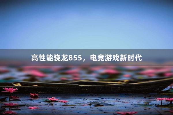 高性能骁龙855，电竞游戏新时代